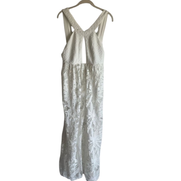 NWOT Free People FP Intimately La Vida White Crochet Cutout Lace Floral Jumpsuit - Picture 6 of 13